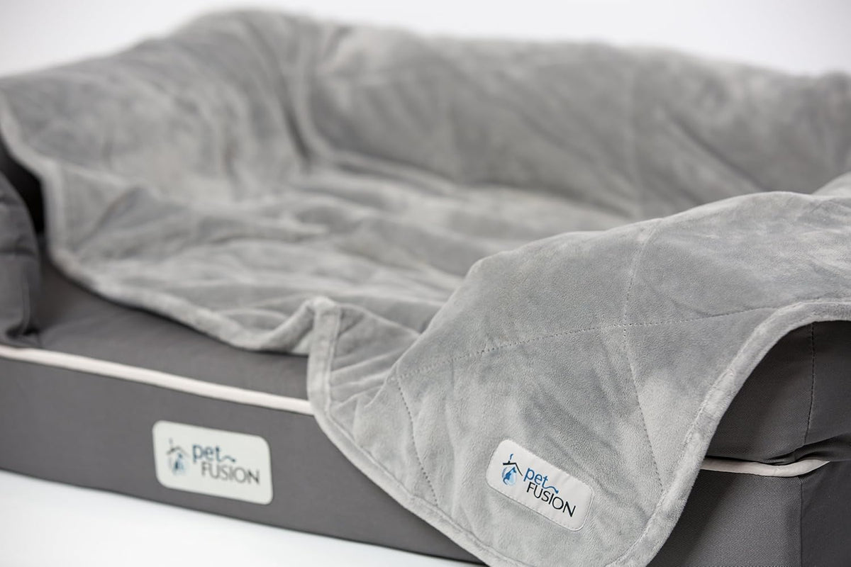PetFusion Premium Dog and Cat Blanket, Grey or Brown – Essentials for Dogs - Quilted / X-Large (60 x 48") / Grey - image 4