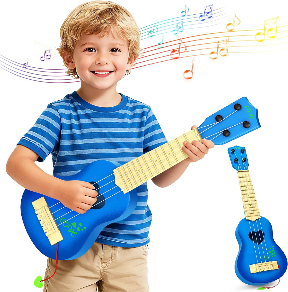 YEZI Toy Classical Ukulele Guitar Musical Instrument for Boys Girls – Fun for Kids & Family - Blue