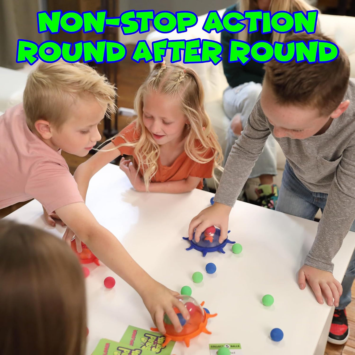 Funwares Squid Squish floor game with 4 squid domes, foam balls and challenge cards - view 5