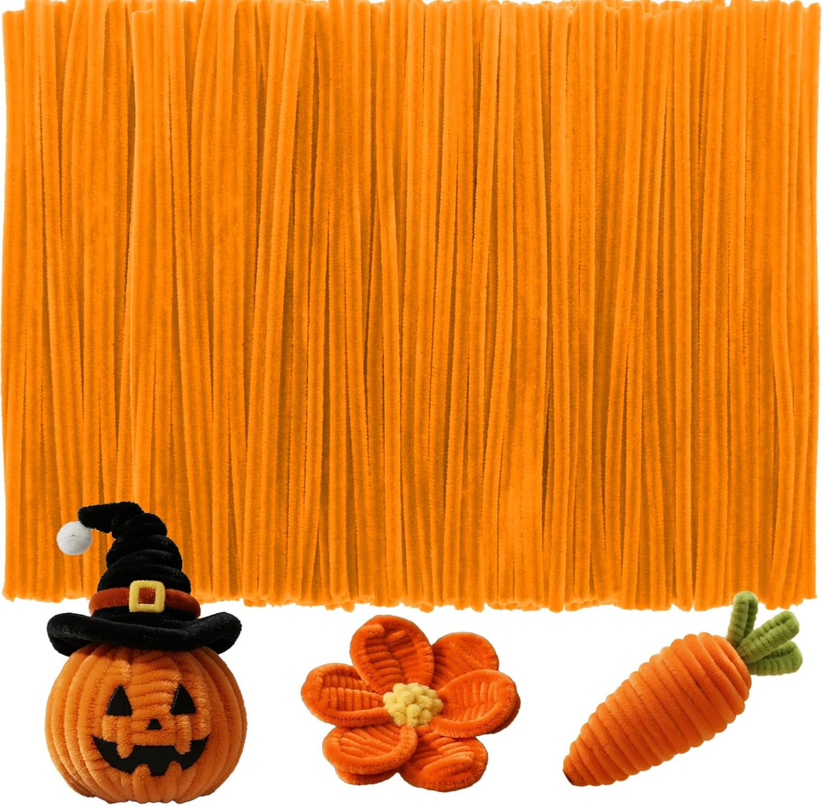 Pipe Cleaners Craft Supplies - 30CM / Orange / 100