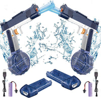 ELPSCGROO 2 pack electric water guns with LED light in pink and blue