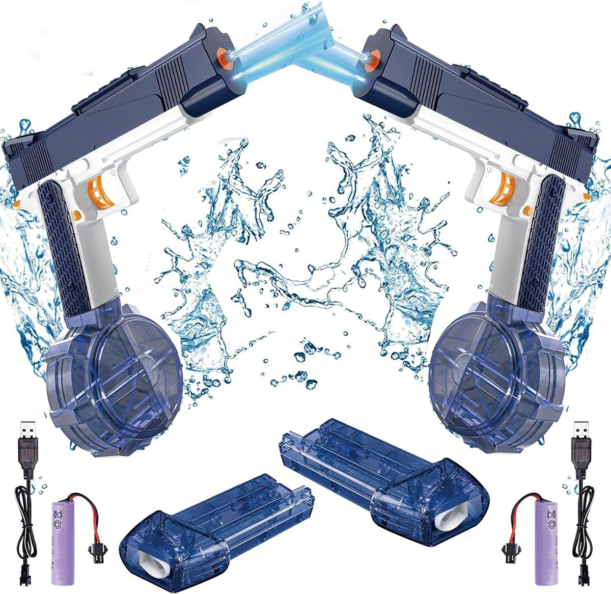 ELPSCGROO 2 pack electric water guns with LED light in pink and blue