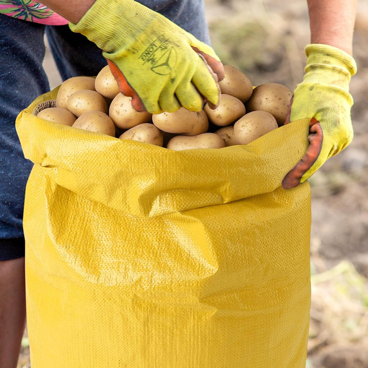 Warmfarm potato sack race bags in red, blue, green and yellow for kids and adults - view 5