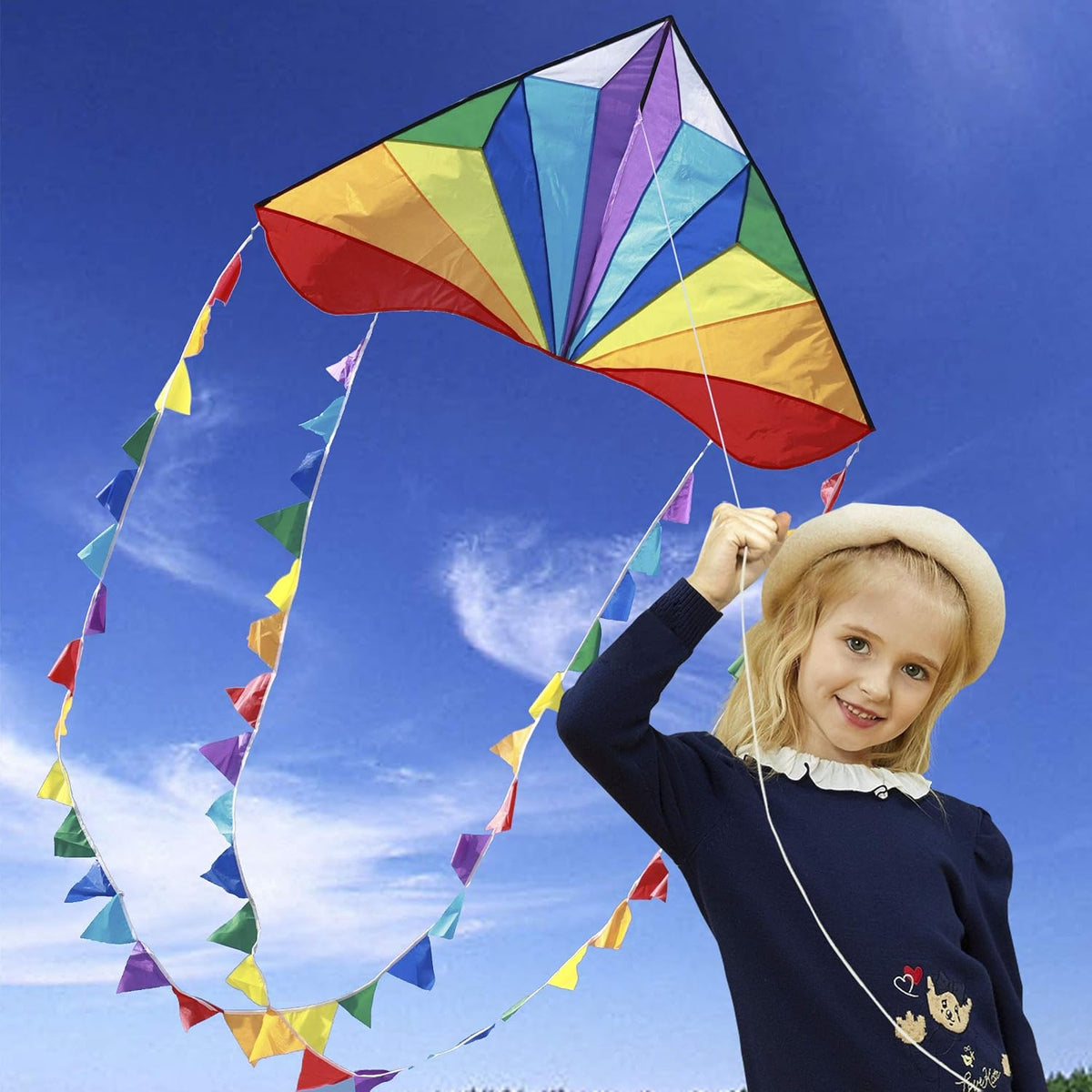 HONBO Large Delta Kite for Kids & Adults - Rainbow - image 2