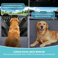 Dog Car Seat Cover for Back Seat with Safety Belt Universal Fit – Essentials for Dogs - Gray / Truck - image 2