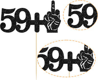 Ephlyn 1Pc 49+1 Black Glitter Cake Topper 50th Birthday Party Cake - 60th-1Pcs / Black - image 3