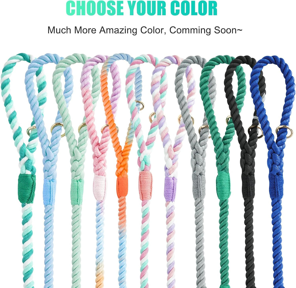 5 FT Handmade Rope Dog Leash for Small Medium and Large Dogs – Essentials for Dogs - 5FT x 1/2in (Pack of 1) / Moss Green - image 4