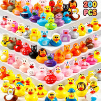 Tiaxidex 100 assorted 2 inch mini rubber ducks in bulk with mixed designs