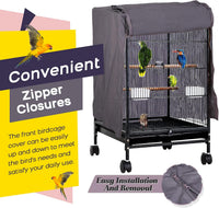 QBLEEV Bird Cage Covers, Breathable Blackout Birdcage Covers for Night – Essentials for Birds - Grey / 20.5"L X 20.5"W X 29.1"H - image 4