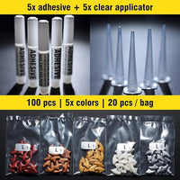 zetpo 100 pcs Cat Nail Caps | Cat Claw Covers | with Adhesives and Applicators (L, Metal Red, Bronze, Gold, Silver, Pearl White)