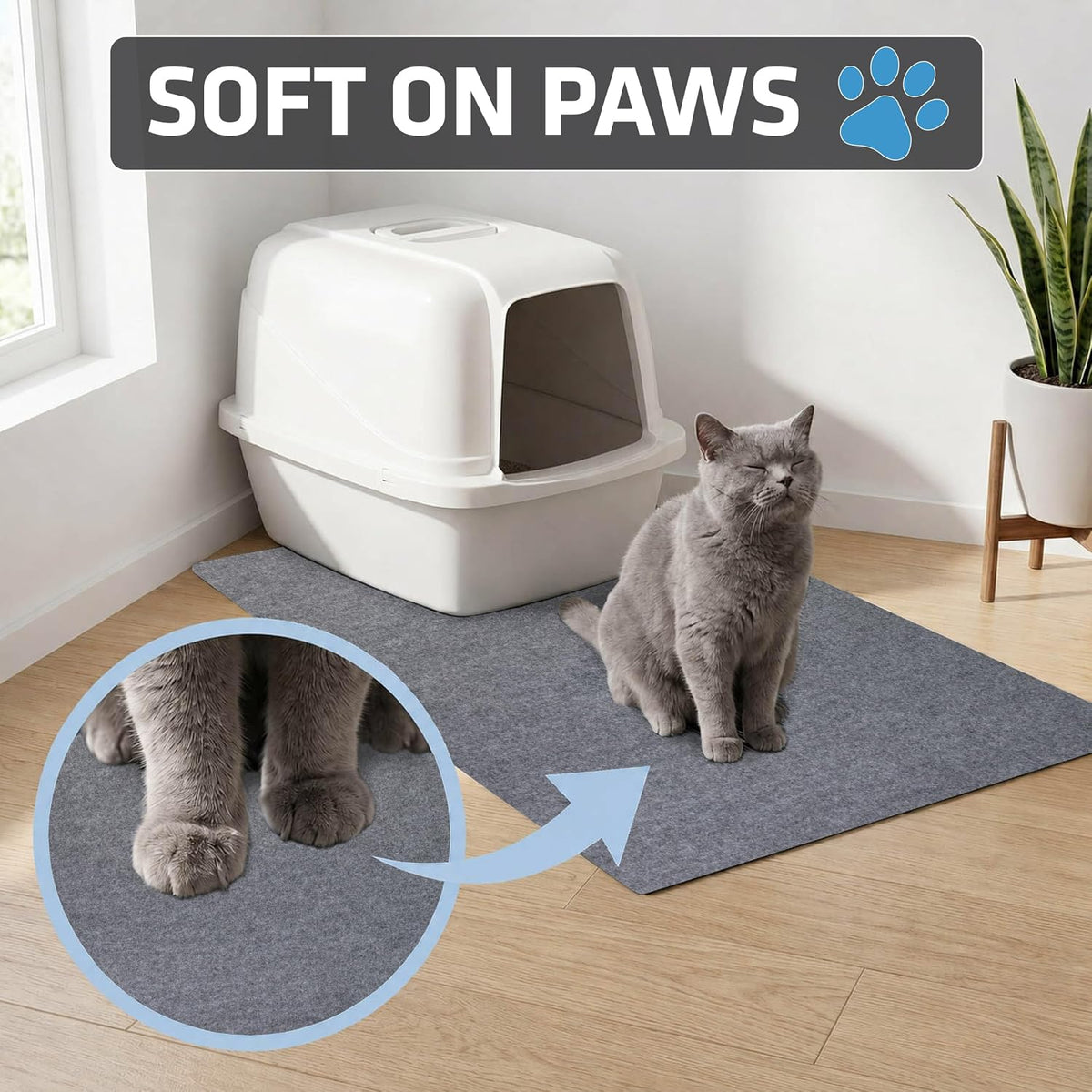 Drymate Cat Litter Box Mat, Litter Trapping Mat - Light Grey / 29x36 Inch (Pack of 1) - image 4