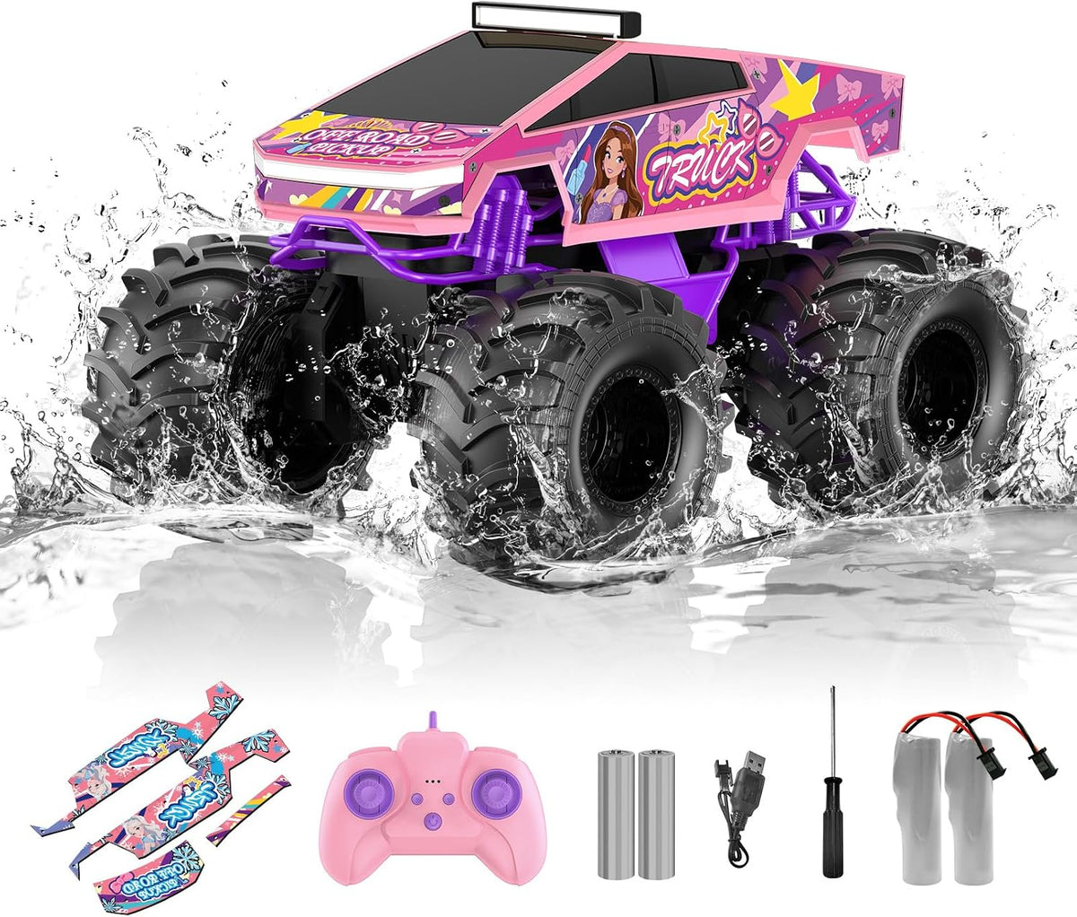 Amphibious Remote Control Car - Pink