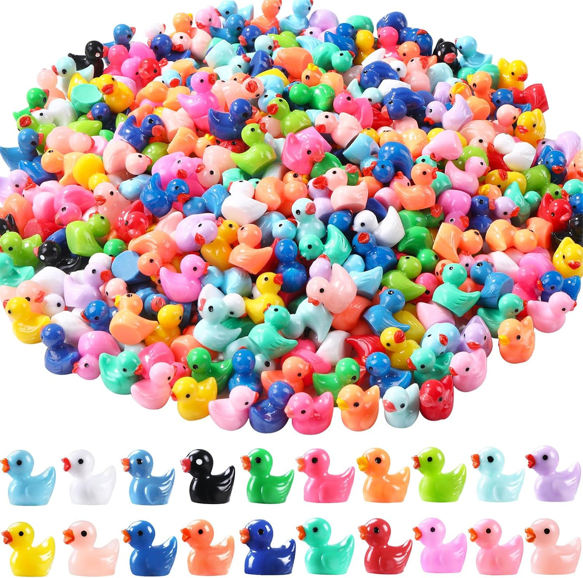 DULEFUN 150 mini resin animal and duck figurines in bright colors - view 4