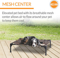 K&H Outdoor Elevated Dog Bed for Small & Medium Pets, Tan - Camo/Black Mesh / Large 42"L x 30"W - image 4