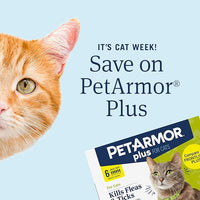 PetArmor Plus Flea and Tick Prevention for Cats, Cat Flea and Tick Treatment, 3 Doses, Waterproof Topical, Fast Acting, Cats Over 1.5 lbs