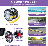 Unisakey Foldable 4-Wheel Pet Stroller for Dogs Cats 10-33lbs - Purple - image 4