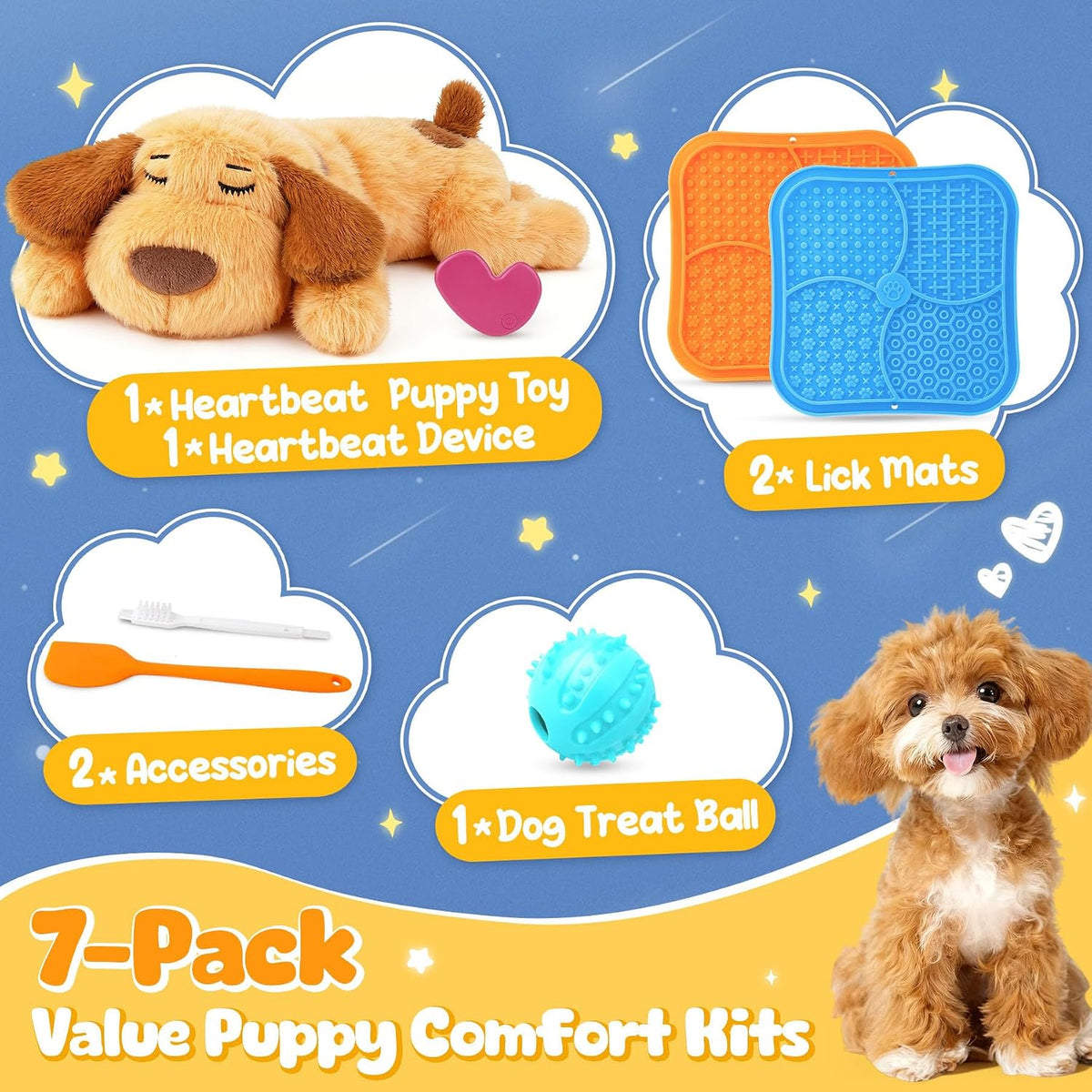 Heartbeat Puppy for Dogs, Calming Set with Lick Mat - image 2