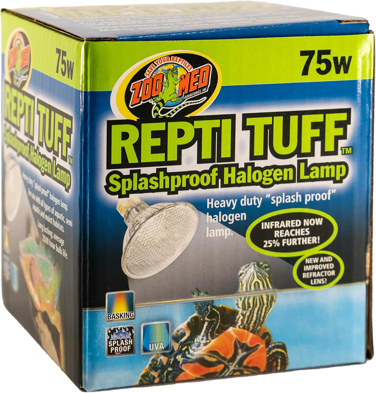 Zoo Med Turtle Tuff Splashproof Halogen Lamp 75 Watts – Essentials for Reptiles And Amphibians - 75 W (Pack of 1) - image 2
