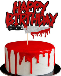Rsstarxi 24 Have a Killer Birthday glitter horror cupcake toppers - view 3