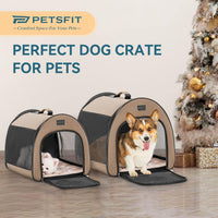 PETSFIT Portable Dog Crate, Travel Dog Crate, Roomy - Khaki / 20.0"L x 20.0"W x 26.5"H - image 2