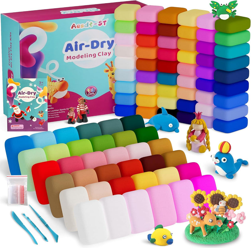 Aestd-ST Air Dry Clay 66 Colors, Modeling Clay for Kids - 90