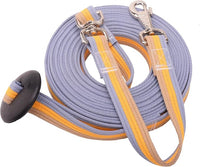 Cord Cotton Lunge Line with Rubber Stop，Equine Lunge Line for Horses with Swivel Bolt Snap，24 ft (Contrasting Colors, 24ft)