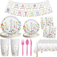 Litmitfu dinosaur birthday party supplies with plates, cups and banner - view 3