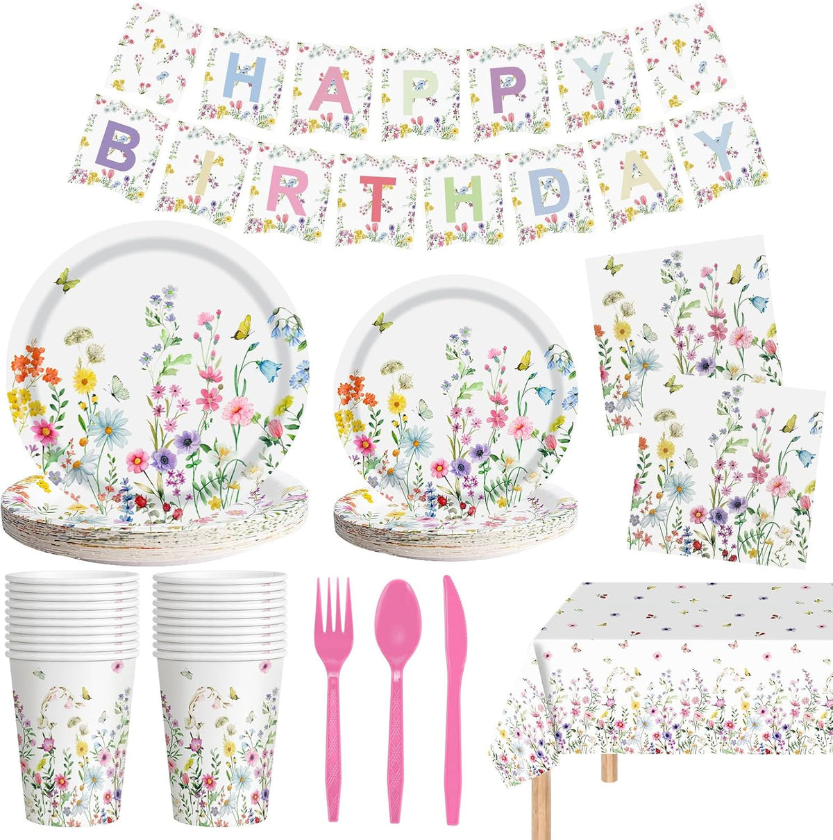 Litmitfu dinosaur birthday party supplies with plates, cups and banner - view 3