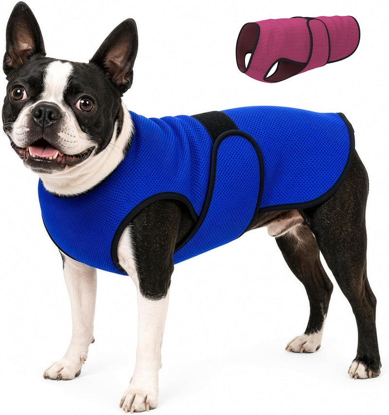 Dog Cooling Vest, Lightweight Cooling Shirt, L - Dark Blue / Medium
