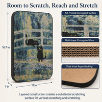 Cat Wall Scratcher, Art Cat Scratching Board for Indoor Cats – Essentials for Cats - Lily Pond Bridge New - image 2