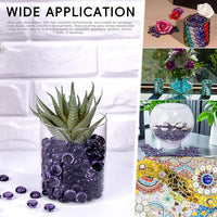 1 LB Purple Glass Marbles, Mini Flat Glass Beads~150 PCS for Vase Fillers, Floral Bottom Mancala Gems Pebbles Fish Tank Rocks for Table Aquarium,Home Decor Art Craft Supplies(0.5"~0.7")