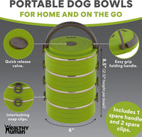 Healthy Human Travel Pet Bento Bowls - 4-Bowl Set / Green - image 4