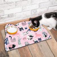 Cat Food Mats for Floor, Dog Pet Water Bowl Feeding Placemats for Food and Water Grey 17.7 * 9.8 - Light Pink / 23.6"L x 13.7"W - image 2
