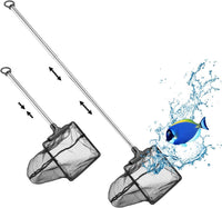 Aquarium Telescopic Fish Net with Extendable Handle Soft Mesh – Essentials for Fish - 4 inch