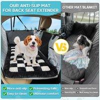 Dog Car Bed Mat Non-Slip Backseat Extender Dog Bed 50" x24.6" – Essentials for Dogs - Black White / For Cars/ SUV/ Small Truck (50"×24.6") - image 3