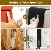 FHTONGE 71x15.8" Thickened Cat Wall Climbing Carpet with 16 Fixed - Pure Black / 71x15.8"(180x40cm) - image 4