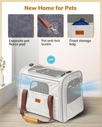 Morpilot Cat Carrier Soft for Large Medium Cats and Puppy up to – Essentials for Dogs - Beige / 17.3"L x 12.2"W x 13.4"H - image 4