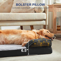 FURTIME Orthopedic Dog Bed for Extra Large Dogs - XL Plus Waterproof Dog Sofa Beds, Supportive Foam Pet Couch Bed with Removable Washable Cover, Waterproof Lining and Nonskid Bottom, Black