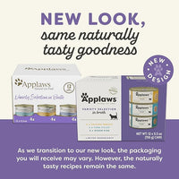 Applaws Natural Wet Cat Food, Limited Ingredient, Grain-Free, Protein with No Artificial Additives, Variety Pack in Broth (12 x 5.5oz Cans)