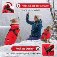 Dogcheer Dog Winter Coat with Harness - Red / X-Small(Chest:13.3", Back:9.8" Neck:10.2") - image 4
