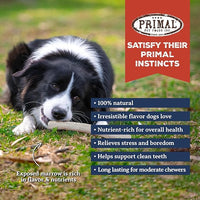 Primal Antlers for Dogs, Grade A Split Elk Antlers for Large Canines 30-45 lb, Natural Chews for Aggressive Chewers, Naturally Shed, Long Lasting Dog Bones, 1 ct
