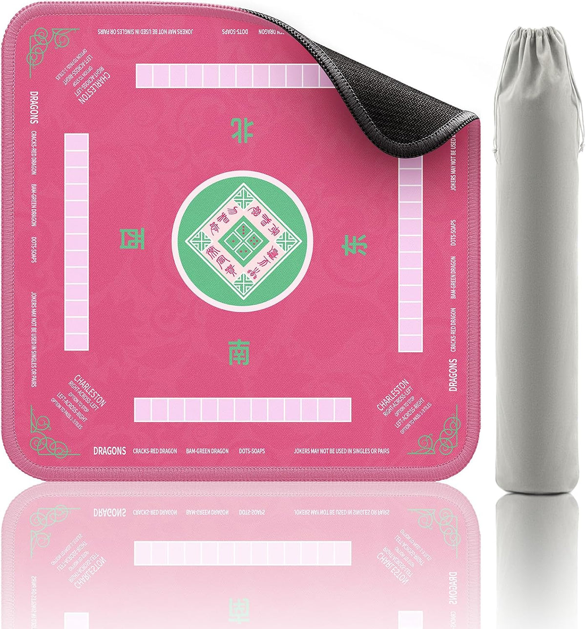 2F22E Mahjong Mat for Table 32.4" x 32.4" - Pink