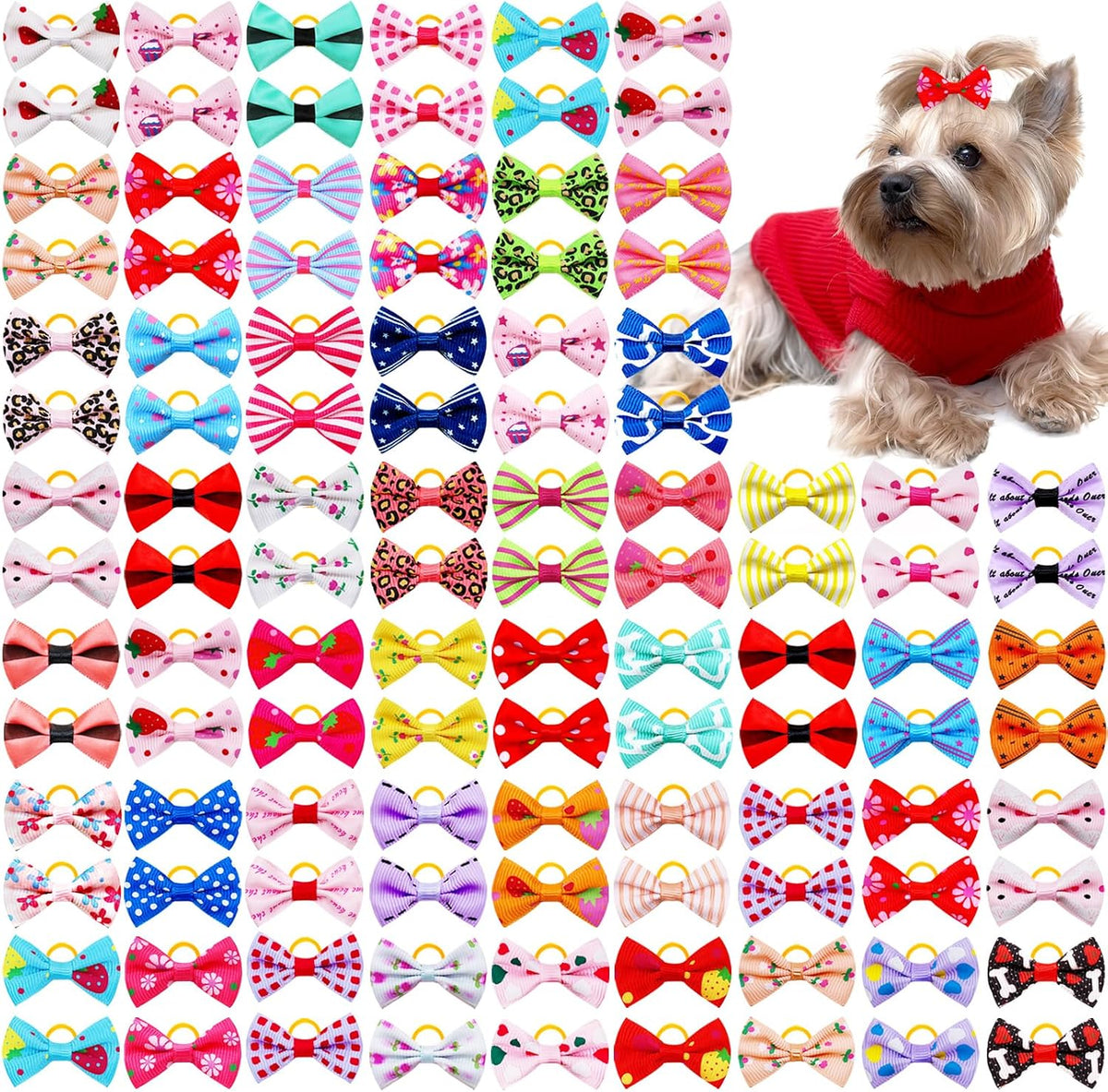 Small Dog Hair Bows with Rubber Bands for Small Medium Dogs – Essentials for Dogs - image 3