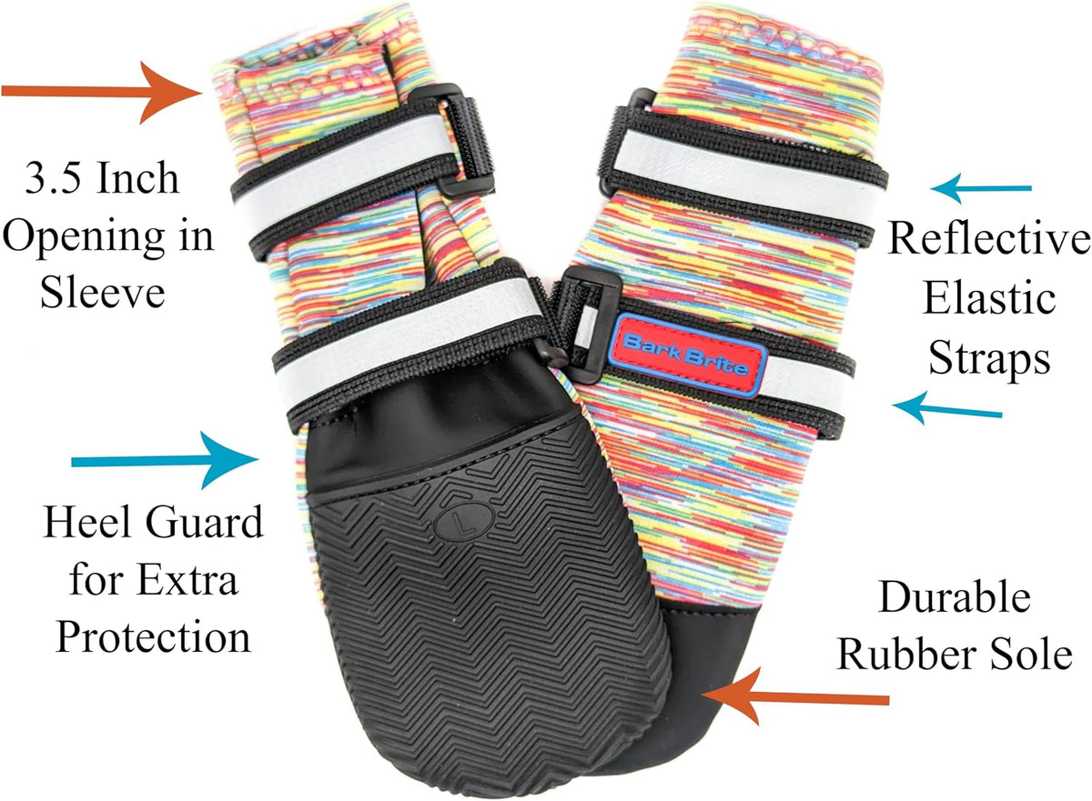 All Weather Neoprene Paw Protector Dog Boots with Reflective Straps - Multicolor / Large - image 2