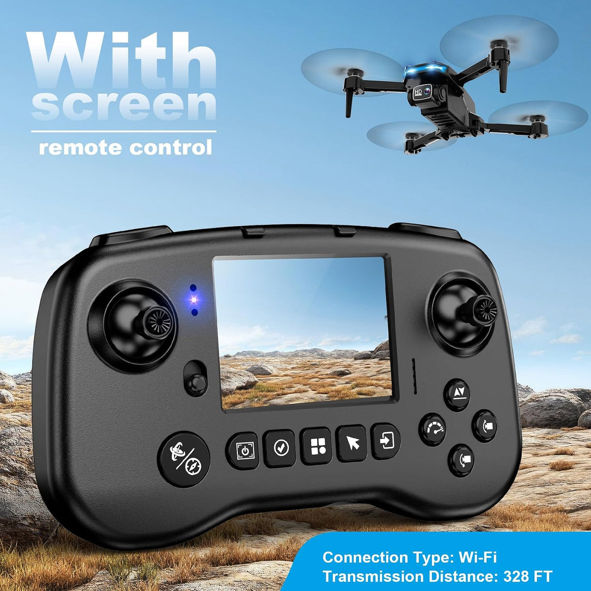 Drone with Camera, Screen on Controller Remote Control Quadcopter FPV Drone – Fun for Kids & Family - image 2