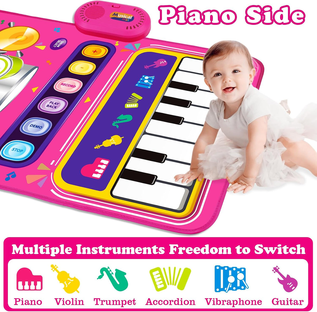 Toys for 1 Year Old Girl Gifts: 2 in 1 Baby Piano Mat Toddler Toys - image 3
