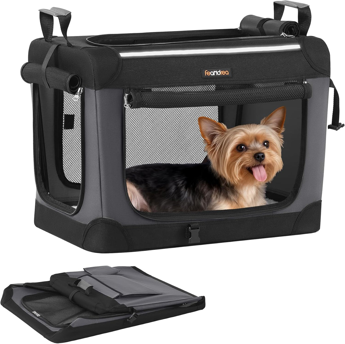 Feandrea Collapsible Dog Crate - S（20"L x 14"W x 14"H）