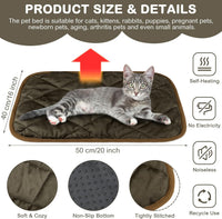 2 Pack Self Warming Cat Bed Thermal Pet Mat - 16 x 20 inches / Brown - image 2