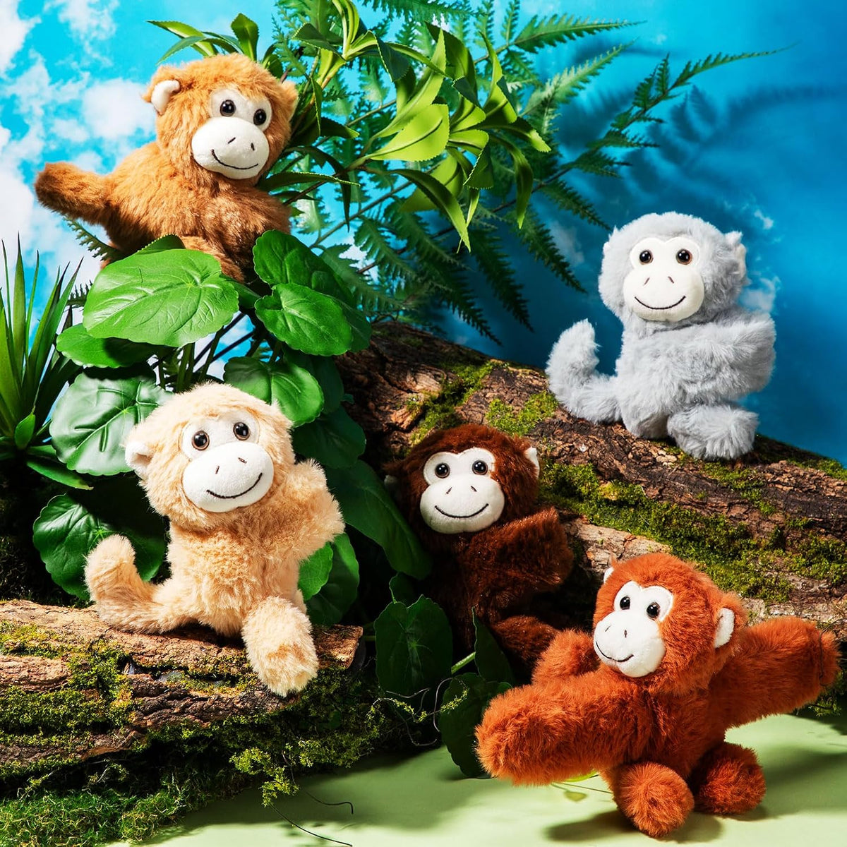 Liliful 8 Pack Kids Plush Gifts Stuffed Animal Slap Bracelets - Monkeys - image 3
