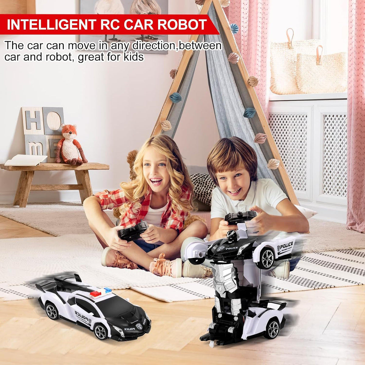 Blackma Transform Rc Cars for Boys 4-7 8-12 - White - image 2